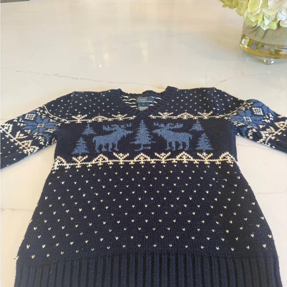 Ralph Lauren Boys Reindeer, Christmas Tree, Snowflake Sweater Size 7